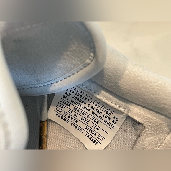 Promo sample Air Jordan 1 Retro Off White Low Snakeskin Size 11 Nike Rare 2017 - Picture 4 of 12